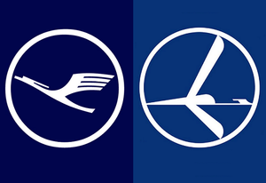 Od lewej: logo Lufthansy i PLL LOT