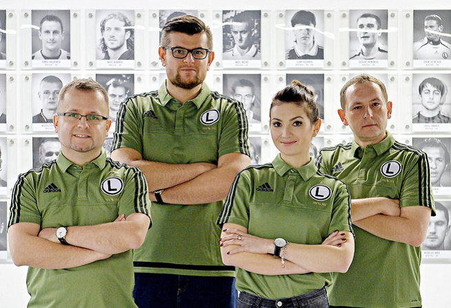 Od lewej: Seweryn Dmowski, Michał Łukasiewicz, Izabela Kruk, Adam Dawidziuk, fot. Legia Warszawa
