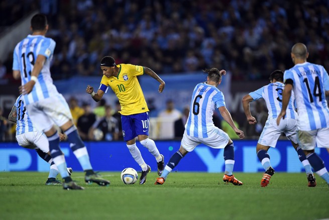 Neymar, mecz Brazylia - Argentyna