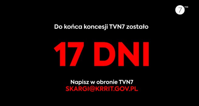 Przed podjęciem decyzji w sprawie koncesji dla TVN7, nadawca nawoływał do pisania maili w obronie niezależności stacji