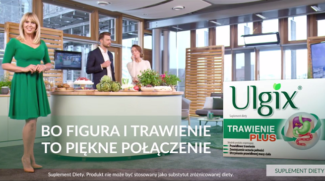 Ewa Wachowicz w reklamie Ulgix Trawienie Plus