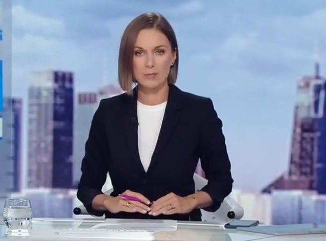 Agata Biały-Cholewińska w studiu Polsat News