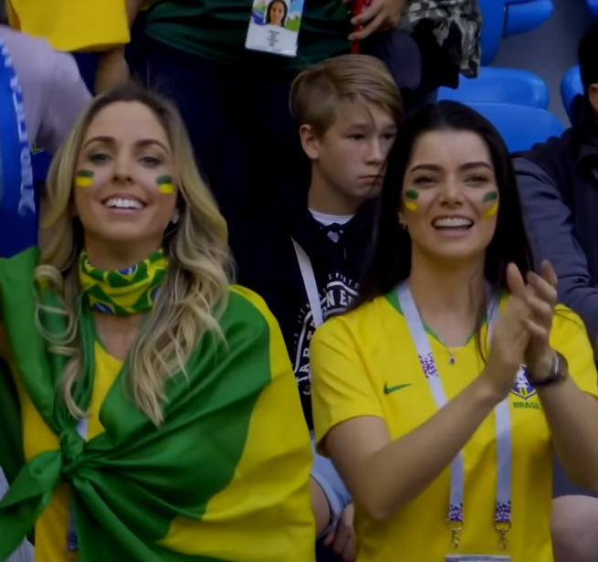 Fanki Brazylii w czasie meczu na mundialu w Rosji
