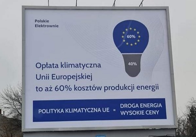 Billboard z kampanii Polskich Elektrowni, fot. screen z Twittera