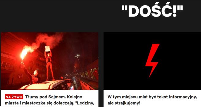Fragment środowej strony głównej portalu Gazeta.pl 