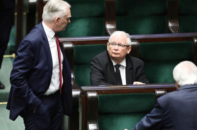 Jarosław Gowin i Jarosław Kaczyński, fot. tvn24