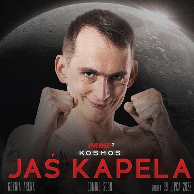 Plakat anonsujący drugą walkę Jasia Kapeli w Prime Show MMA Fot. Twitter