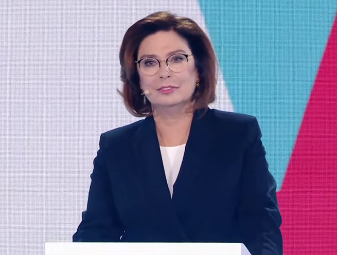 Małgorzata Kidawa-Błońska na swojej konwencji wyborczej, fot. youtube
