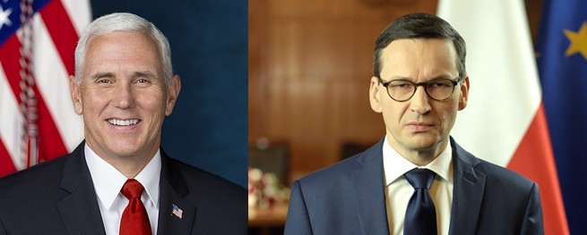 Mike Pence i Mateusz Morawiecki