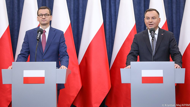 Mateusz Morawiecki i Andrzej Duda, fot. Krystian Maj/KPRM