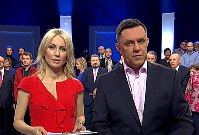 Magdalena Ogórek i Jacek Łęski, fot. TVP Info